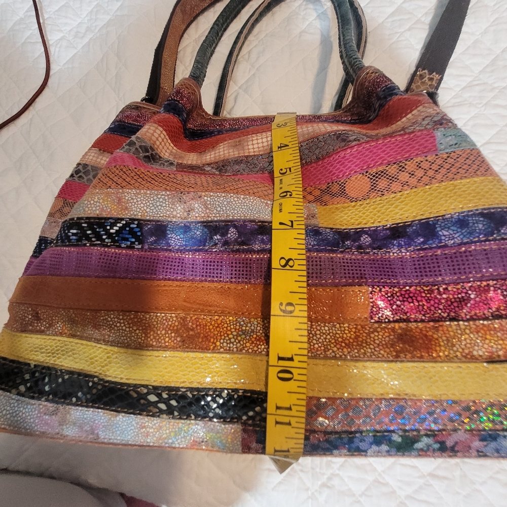 Ameri Leather Everly Multicolored Stripe Patchwor… - image 5